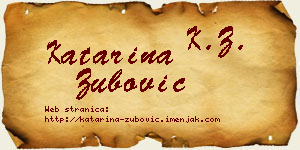 Katarina Zubović vizit kartica